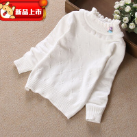 迪鲁奥(DILUAO)女童毛衣套头黑色打底衫秋冬小女孩白色高领线衣针织衫