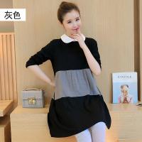 迪鲁奥（DILUAO)孕妇连衣裙孕妇装秋装中长款韩版拼接长袖孕妇裙加肥加大码200斤