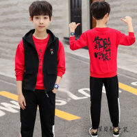 迪鲁奥(DILUAO)男童秋装套装2021新款童装儿童洋气春秋季帅气马甲三件套潮衣