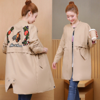 迪鲁奥(DILUAO)孕妇装春秋装纯棉风衣外套新款春秋季纯棉宽松大码怀孕期孕妇上衣中长款