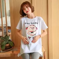 迪鲁奥（DILUAO)孕妇装2021新款时尚款新款孕妇夏季孕妇装宽松舒适上衣短袖T恤夏装