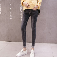 迪鲁奥(DILUAO)孕妇装2021秋冬新款外穿孕妇裤女牛仔裤九分打底裤长裤秋装潮妈