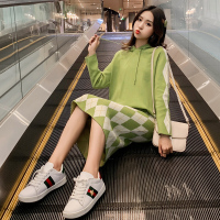 迪鲁奥(DILUAO)苒琪琪孕妇秋装套装2021秋冬连帽上衣新款孕妇半身裙两件套