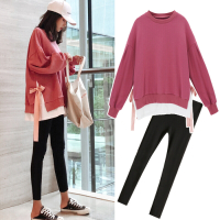 迪鲁奥(DILUAO)苒琪琪孕妇秋装套装时尚款2021新款韩版卫衣+托腹裤长袖宽松孕妇两件套