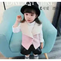 迪鲁奥(DILUAO)女童外套棉衣 女童马甲秋冬款 女童外套冬 宝宝加绒坎肩羊羔毛儿童棉马夹b840-13 粉色