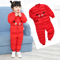 迪鲁奥（DILUAO)反季童装秋冬儿童羽绒棉服套装3婴幼男童女童内胆棉裤宝宝2件套装