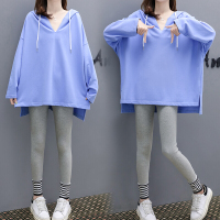 迪鲁奥(DILUAO)YXXM 孕妇装 2021夏季新款秋冬韩版孕妇套装宽松连帽上衣+托腹裤两件套潮妈穿孕妇套装 980