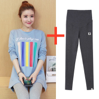 迪鲁奥(DILUAO)YXXM 孕妇装 孕妇套装秋冬季中长款上衣加绒裤保暖时尚小脚裤潮妈外穿休闲孕妇套装 101
