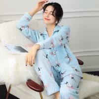 迪鲁奥(DILUAO)YXXM 孕妇装 2021夏新款秋冬季加厚空气层三层月子服产后哺乳孕妇睡衣夹层喂奶衣套装 1501