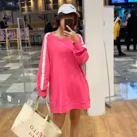 迪鲁奥(DILUAO)孕妇长袖上衣中长款春装2021韩版条纹拼接孕妇装春秋