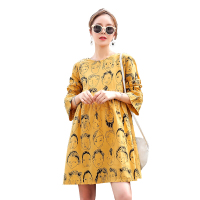 迪鲁奥(DILUAO)孕妇装新款孕妇裙韩版宽松中长款可哺乳春款孕妇装春装上衣