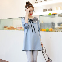 迪鲁奥(DILUAO)孕妇装秋装上衣2021时尚韩版宽松孕妇春秋中长款长袖上衣