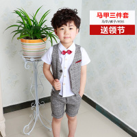迪鲁奥（DILUAO)2021夏季男童礼服套装儿童马甲两件套中小童六一表演服西装花童潮