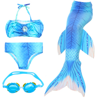 迪鲁奥（DILUAO)美人鱼尾巴儿童服装真的女孩水下分体游泳衣温泉套装宝宝比基尼幼