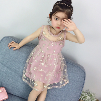 迪鲁奥(DILUAO)女童夏装洋气背心公主裙2021新款百搭儿童宝宝女孩网纱裙子连衣裙