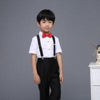 迪鲁奥(DILUAO)男童礼服夏钢琴演出服套装短袖衬衫背带裤大儿童主持人合唱服英伦
