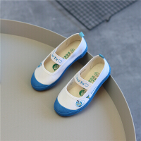 迪鲁奥(DILUAO)童鞋2021春秋新款儿童体鞋女童小白鞋帆布鞋大小幼儿园室内宝宝鞋舞蹈表演出鞋子平软底夏季