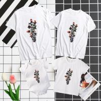 迪鲁奥(DILUAO)复仇者联盟亲子装婴儿连体哈衣儿童漫威短袖T恤一家人夏棉 白色