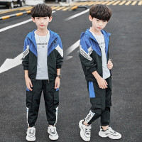 迪鲁奥(DILUAO)[三件套]童装男童套装春秋装2021新款5-15岁儿童休闲运动装中大童长袖外套T恤长裤小男孩衣服潮