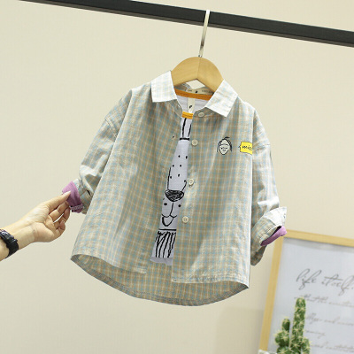 迪鲁奥(DILUAO)儿童衫衣男男童衬衫长袖春秋装2021新款儿童衬衣婴儿小童上衣宝宝衬衣