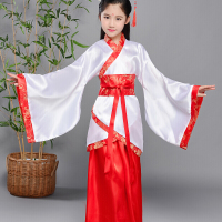 迪鲁奥(DILUAO)汉服女童小孩穿的古装儿童古代仙女服装女童中国风汉服古筝演出小孩女孩公主表演夏