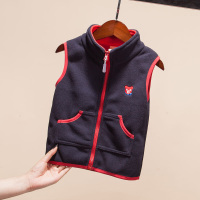 迪鲁奥(DILUAO)儿童马甲秋冬款儿童竖领马甲秋冬款春秋卡通带帽马夹摇粒绒上衣男女宝外穿