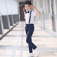 迪鲁奥(DILUAO) 儿童礼服套装校服小男孩主持人花童背带裤男童钢琴合唱演出服装