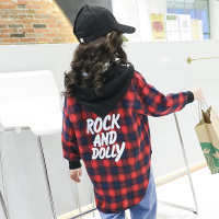 迪鲁奥(DILUAO)女童春秋长款衬衫 7中大儿童装8韩版9格子10衬衣13岁女孩开衫外套