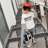 迪鲁奥(DILUAO)男童长袖卫衣秋装2021新款洋气假两件儿童丅恤小童宝宝T恤潮童装