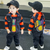 迪鲁奥(DILUAO)童装男童套装春秋装男宝宝灯芯绒三件套儿童长袖休闲卫衣马甲1-3-4-5岁小童男孩小孩衣服秋装 马甲