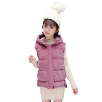 迪鲁奥(DILUAO)童装秋冬新款儿童连帽金丝绒加厚马甲女童装中童韩版时尚学生马夹小女孩少女装保暖