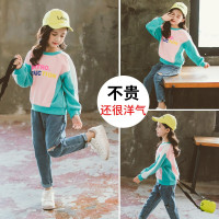 迪鲁奥(DILUAO)童装女童T恤长袖2021春秋季新款儿童打底衫休闲百搭中大童女孩卫衣韩版宽松小女孩宝宝体恤衫秋装上衣