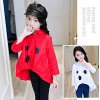 迪鲁奥(DILUAO)童装女童衬衫长袖2021新款儿童衬衣休闲百搭中大童中长外套韩版休闲女孩打底衫洋气上衣小学生衣服潮