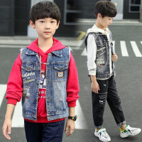 迪鲁奥(DILUAO)童装男童马甲2021春秋新款儿童无袖休闲中大童坎肩男孩3-15岁宝宝外套上衣潮