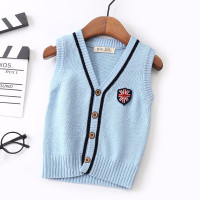 迪鲁奥(DILUAO)儿童童装毛线马甲毛衣开衫定制男女童宝宝外穿幼儿园校服坎肩logo