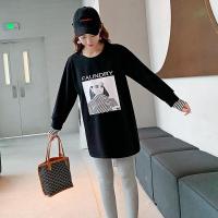 迪鲁奥(DILUAO)孕妇装秋装套装时尚新款2021女长袖T恤上衣宽松春秋款两件套