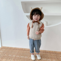 迪鲁奥(DILUAO)男童针织2021秋装新款韩版宝宝牛油果绿毛线套头马甲潮