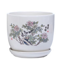 陶瓷花盆特大号家用多肉室内简约清仓绿萝客厅吊兰塑料带托盘特价