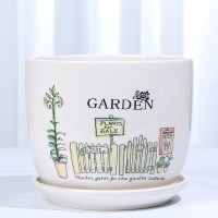 陶瓷花盆特大号家用多肉室内简约清仓绿萝客厅吊兰塑料带托盘特价