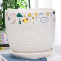 陶瓷花盆特大号家用多肉室内简约清仓绿萝客厅吊兰塑料带托盘特价