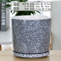 花盆陶瓷北欧简约创意大号带托盘黑白室内绿萝吊兰家用盆特价清仓