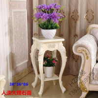 苏宁优选 欧式花架白色木质多层实木客厅室内置物架落地花盆架子简约象牙白欧因