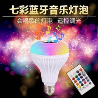 苏宁优选 蓝牙音乐灯球泡灯无线遥控调光蓝牙音乐球泡LED七彩音乐灯泡KTV灯唐晶