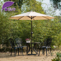 苏宁严选 中柱伞 户外遮阳伞花园太阳伞手摇伞庭院伞咖啡厅露台桌椅阳伞欧因