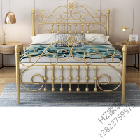 苏宁严选 公主床时尚铁艺床北欧1.5米铁架床1.8米ins风卧室出租屋公寓宿舍民宿欧式双人床1.5m成人铁床简欧因