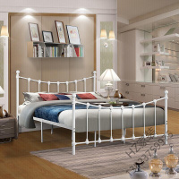 苏宁严选 时尚欧式铁艺床1.5米1.8米双人床1.2米单人床铁床金属钢管床简约新款T欧因