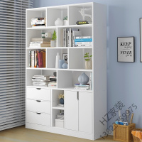 苏宁严选 简易书架落地家用书柜简约现代客厅置物架省空间组合收纳柜经济型欧因