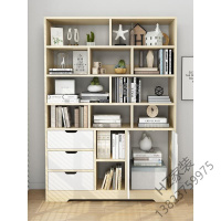 苏宁严选 简易书柜书架置物架简约落地家用客厅学生书柜仿实木储物收纳柜子新款放心购欧因