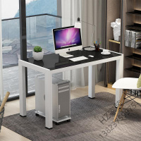 苏宁严选 台式电脑桌 简约现代家用书桌 钢化玻璃学生笔记本桌子简易写字桌新款简约欧因