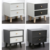苏宁严选 简约现代床头柜时尚铁艺哑光烤漆柜子卧室储物柜深灰色后现代边柜6021233新款简约欧因